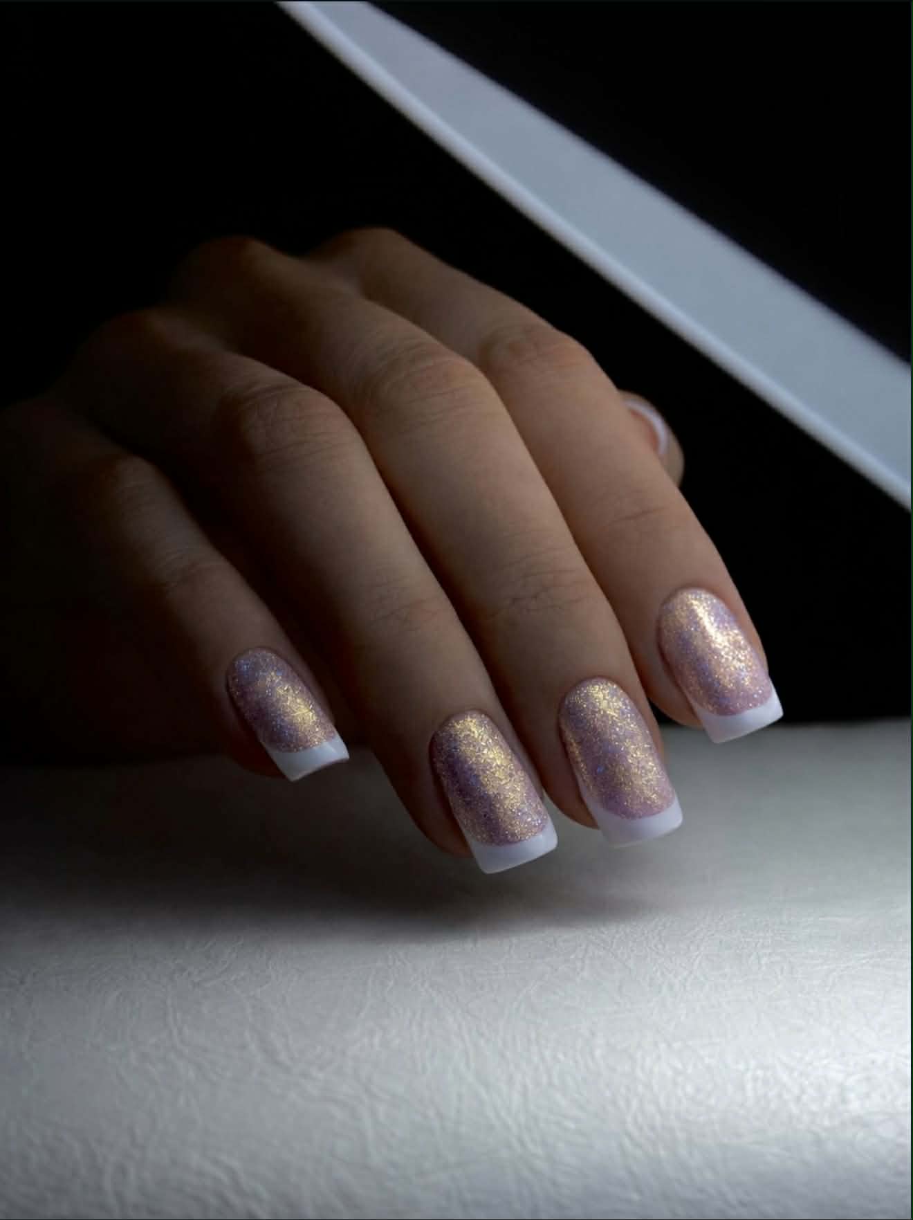 Glitter french manicure